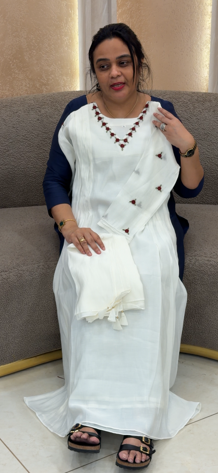 MUL CHANDERI TOP, BOTTOM AND DUPATTA - NUWA - 2052