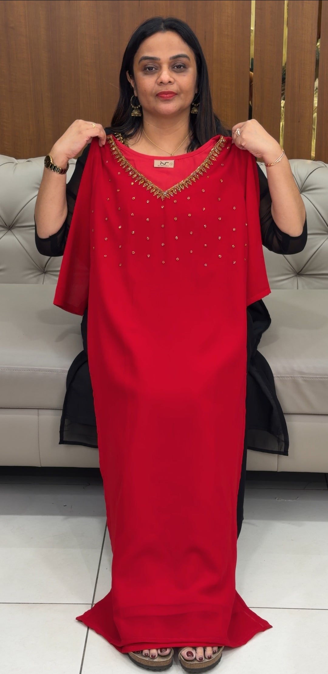 HAND WORKED GEORGETTE ALINE TOPS - NUWA-345