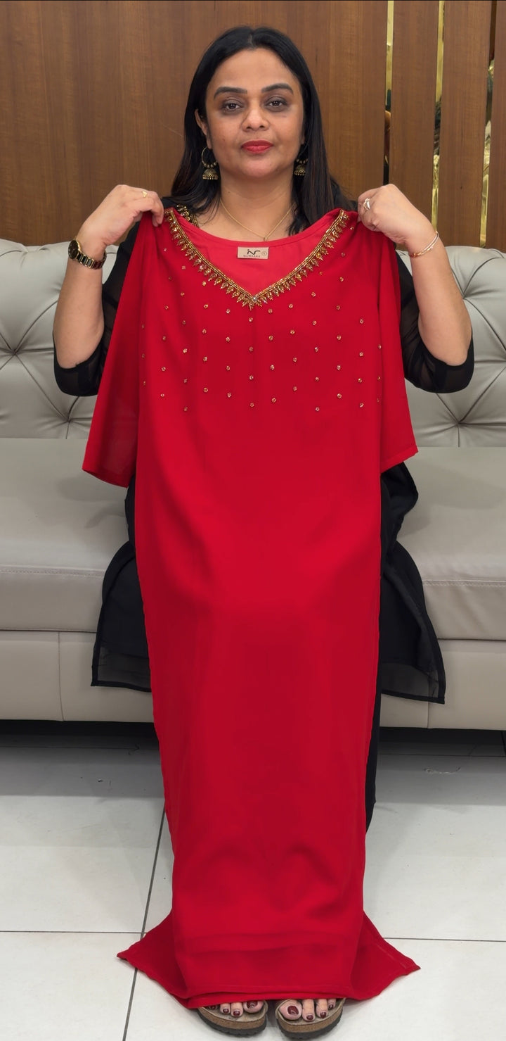 HAND WORKED GEORGETTE ALINE TOPS - NUWA-345