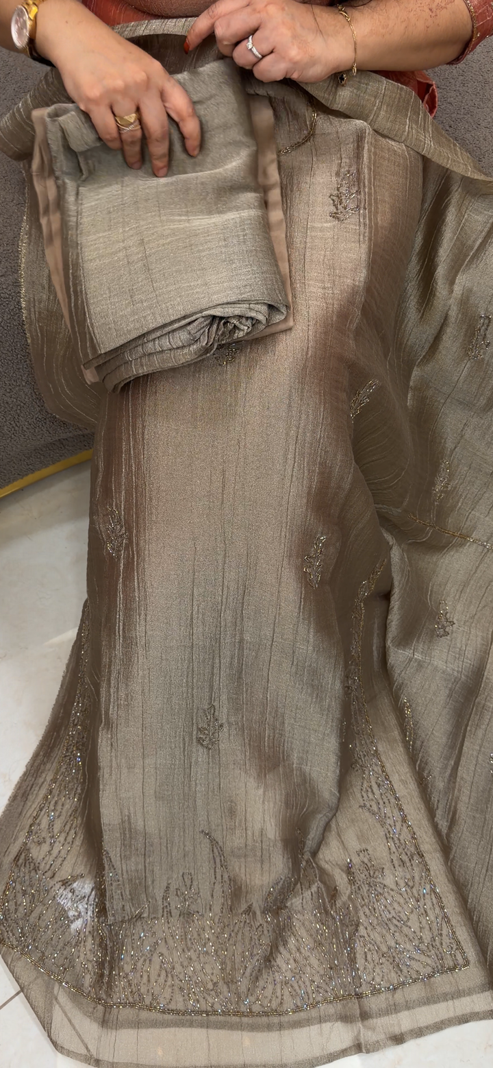 CRUSHED TISSUE UNSTITCHED SALWAR SUITS - NUWA - 1306
