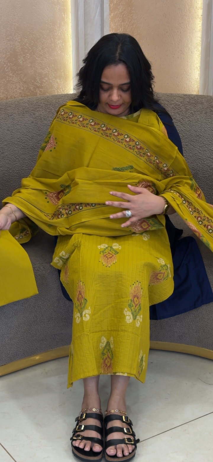 PRINTED COTTON TOP, BOTTOM AND DUPATTA - NUWA - 2054