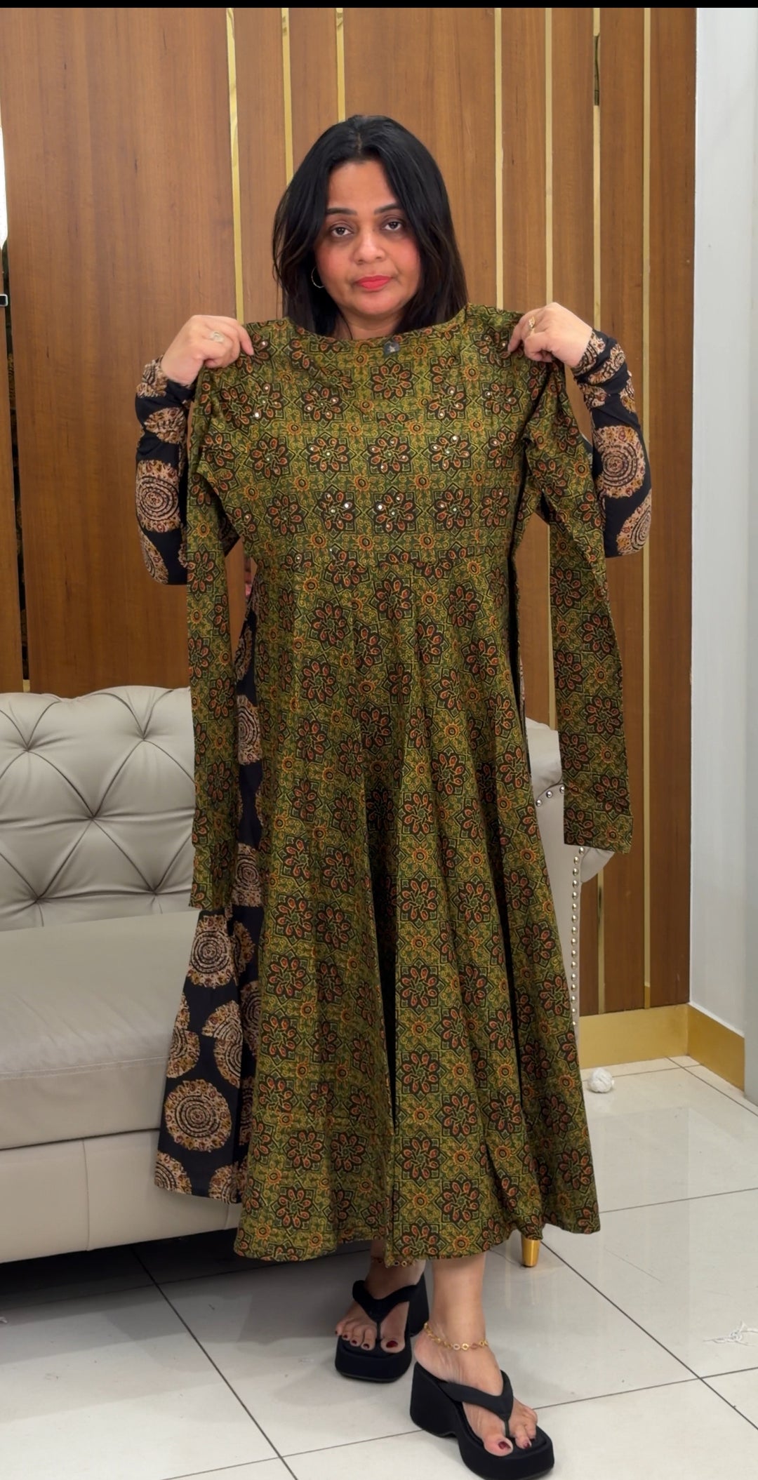 AJARKH PRINTED ANARKALI TOPS - NUWA-873