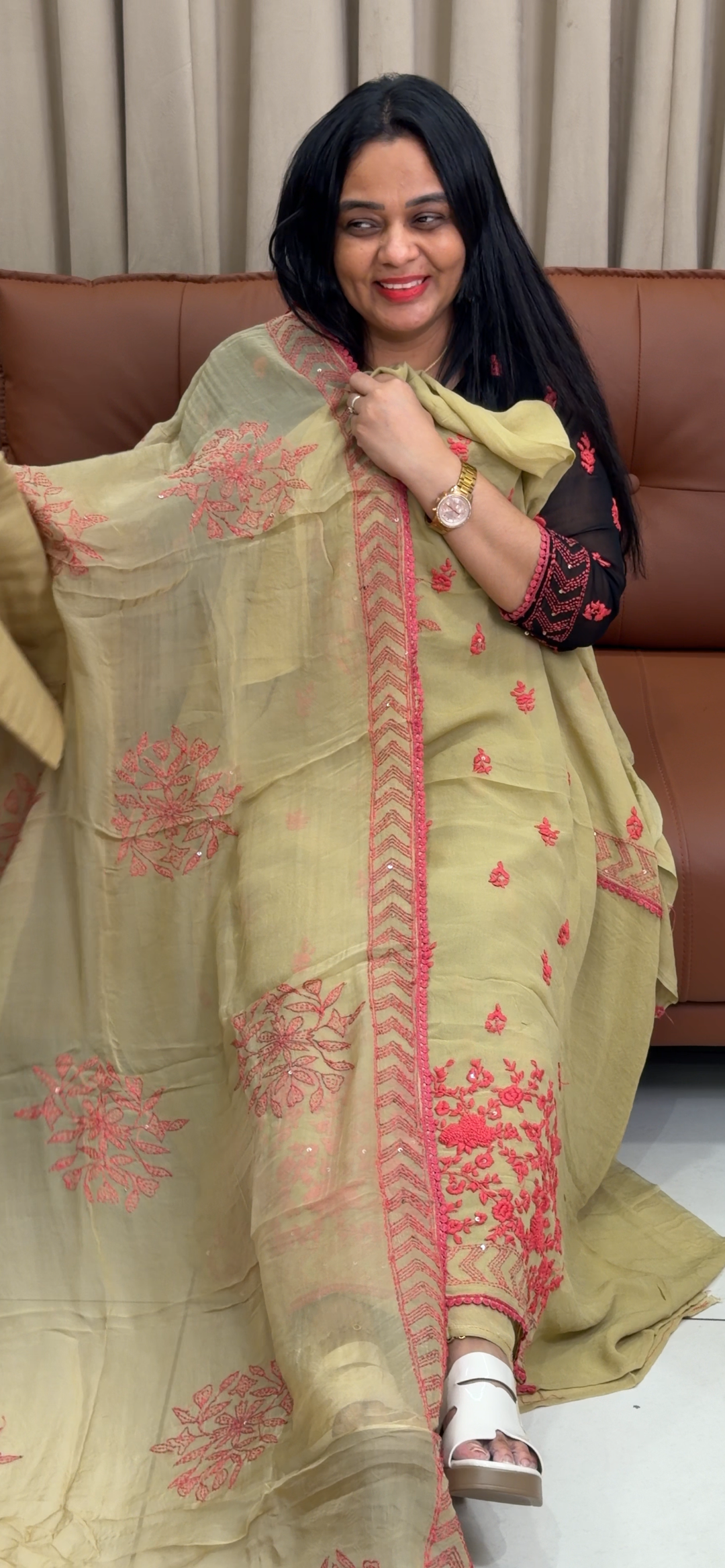 VISCOSE GEORGETTE UNSTITCHED SALWAR SUITS - NUWA - 2227