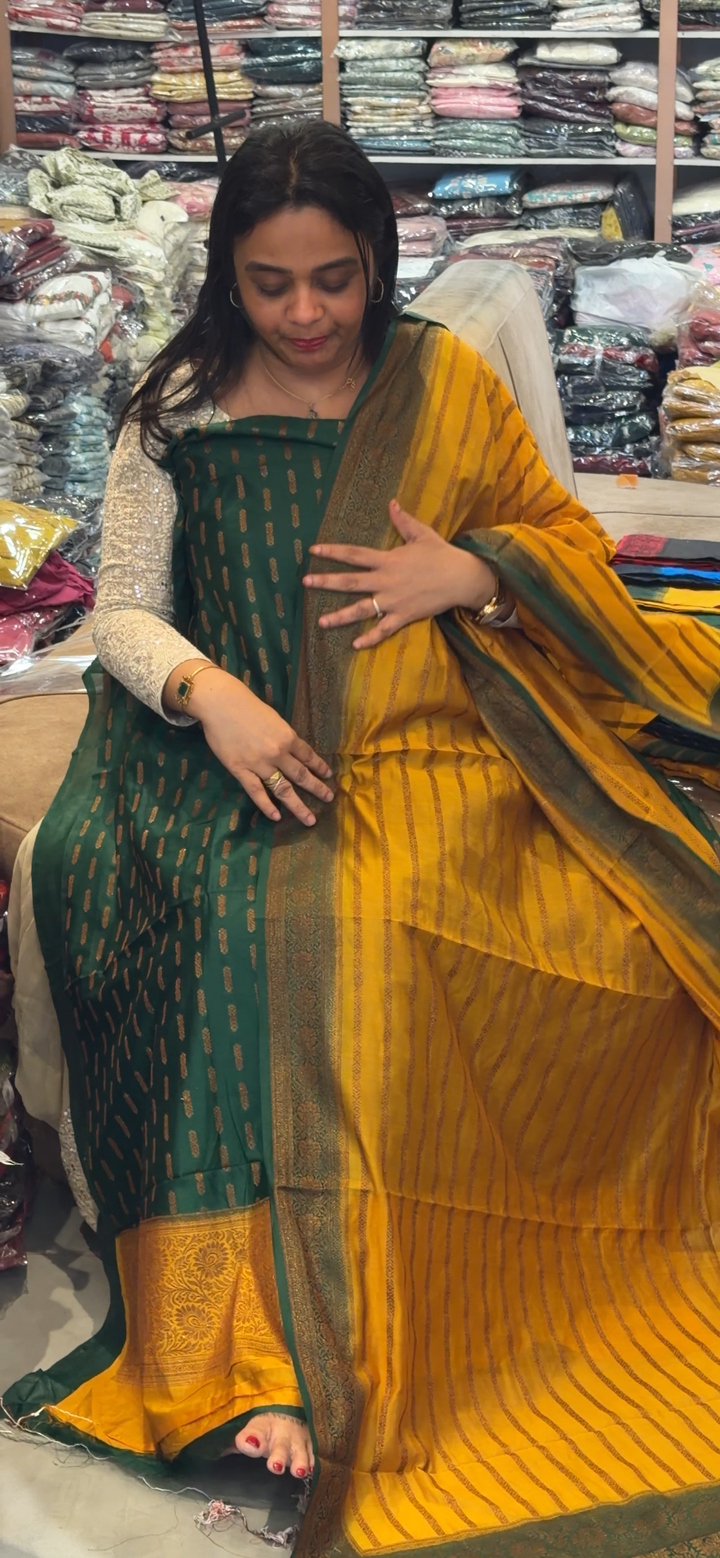 BANARASI TUSSUR UNSTITCHED SALWAR SUITS - NUWA - 1727