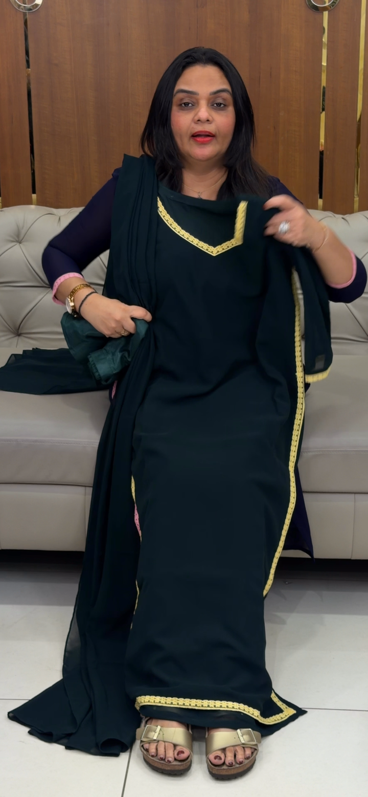 FAUX GEORGETTE TOP, BOTTOM AND DUPATTA - NUWA - 921