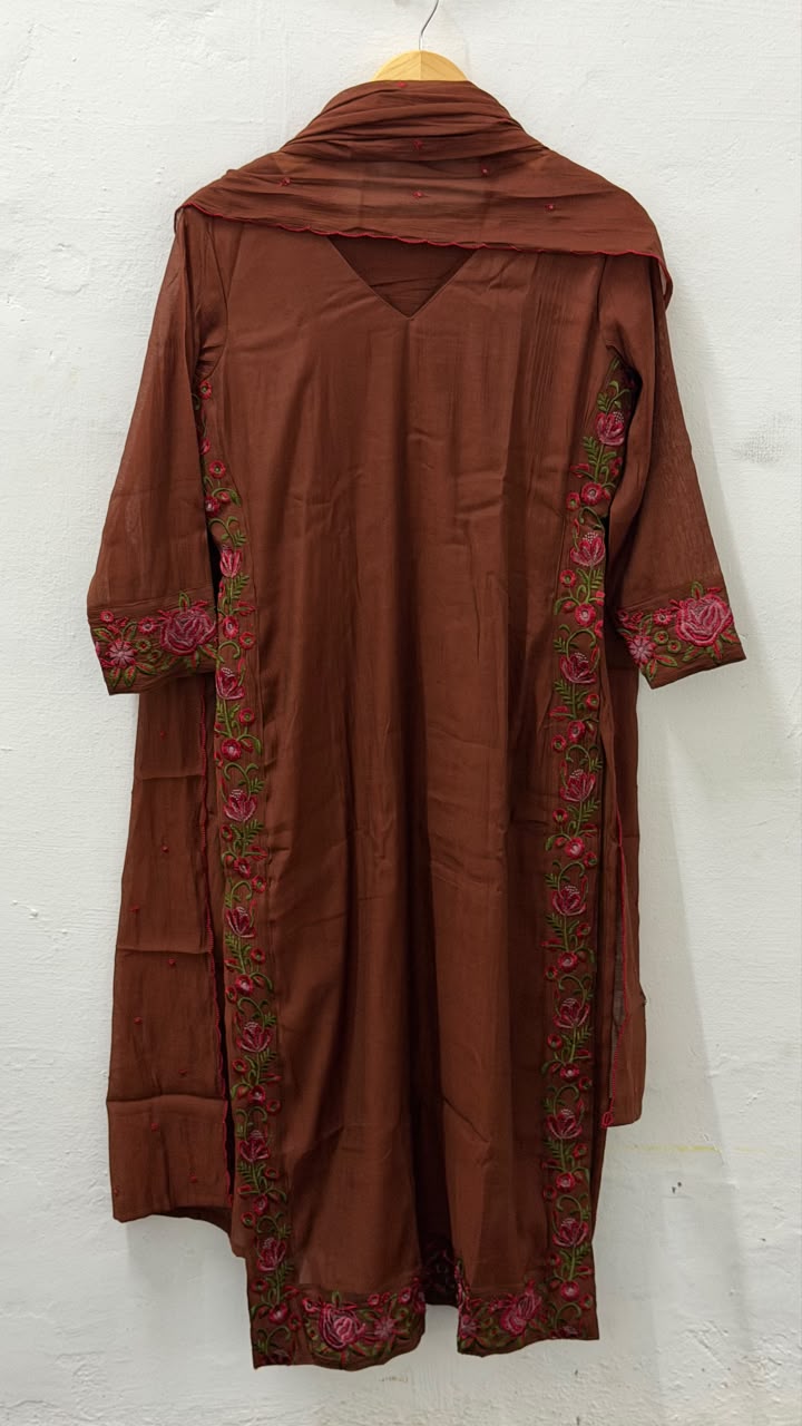 SILK LINEN TOP,BOTTOM AND DUPATTA - NUWA - 2509