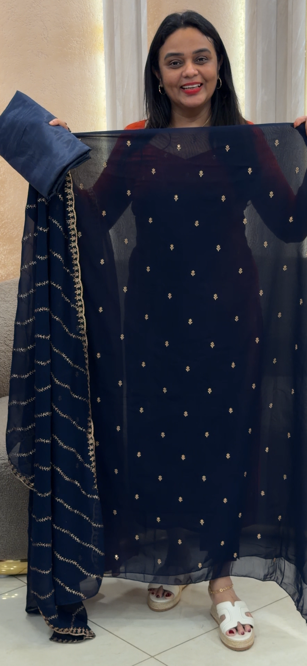 FAUX GEORGETTE UNSTITCHED SALWAR SUITS - NUWA - 1296