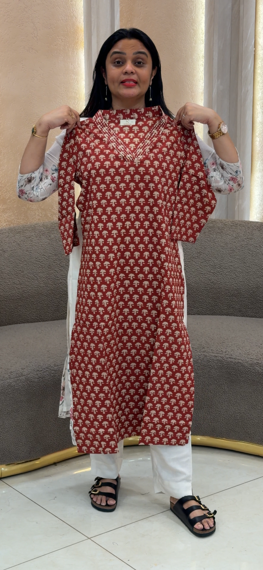 COTTON LONG SLITTED TOPS - NUWA - 2313