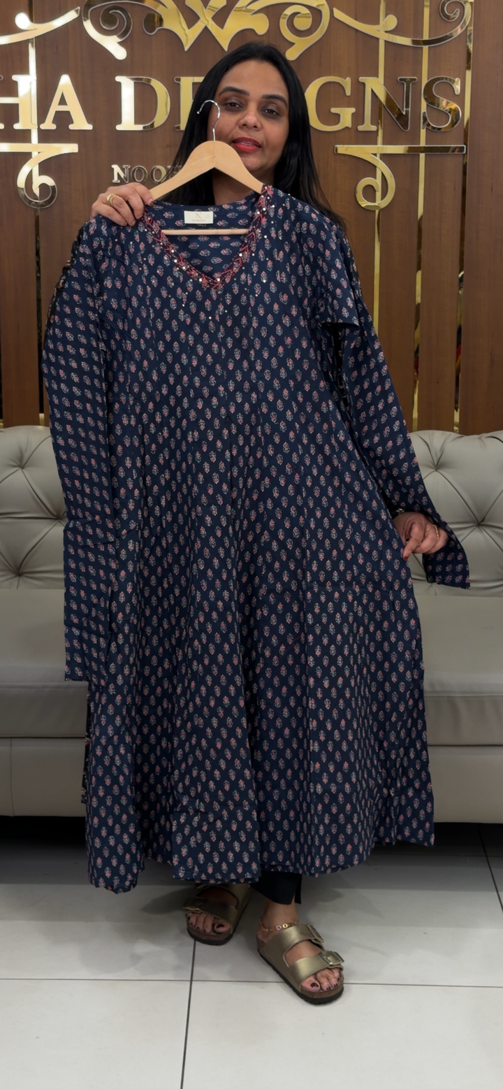 COTTON ANARKALI TOPS - NUWA - 1291