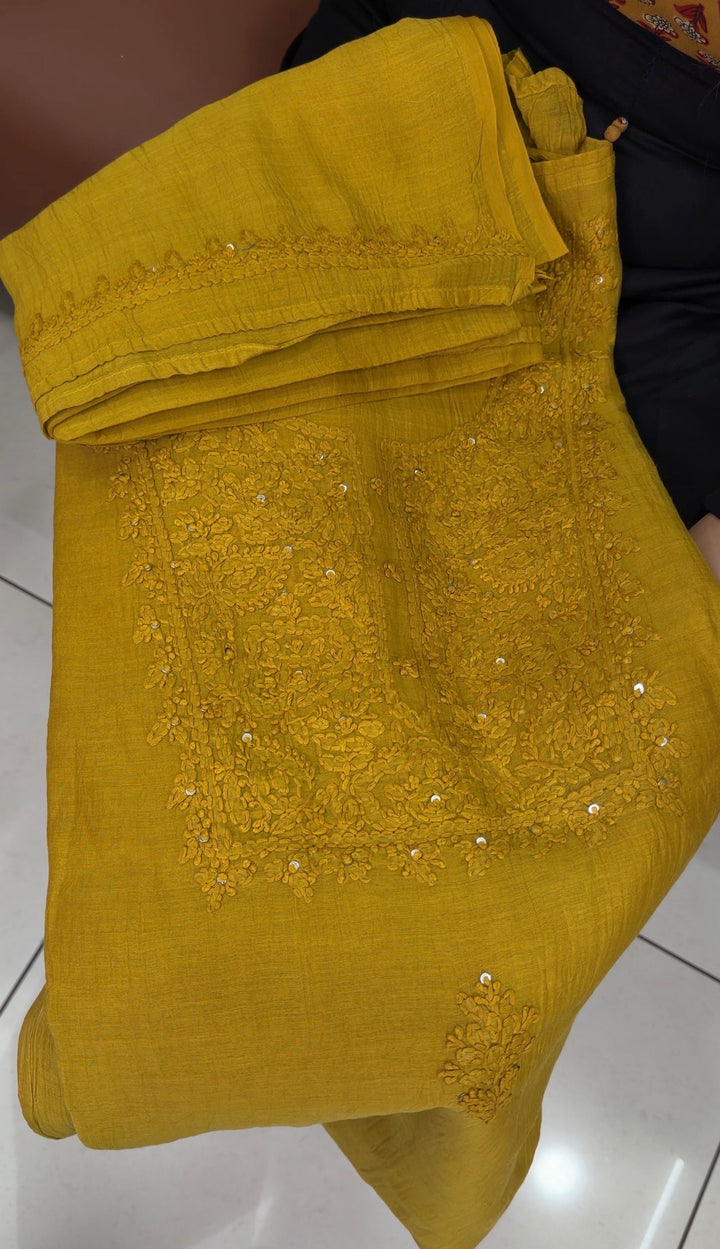 MUL CHANDERI UNSTITCHED SALWAR SUITS - NUWA-1508