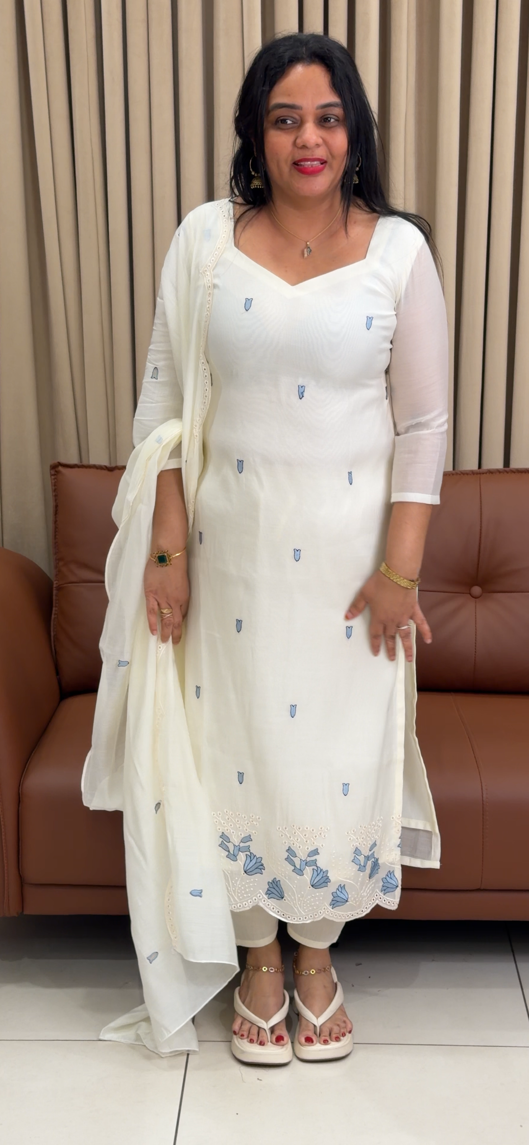 MALAI CHANDERI UNSTITCHED SALWAR SUITS - NUWA - 1826