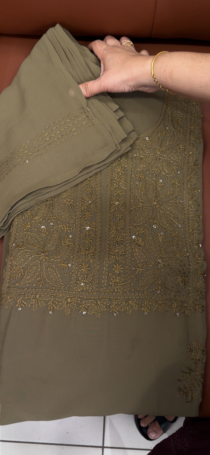 CHIKANKARI UNSTITCHED SALWAR SUITS - NUWA - 1958