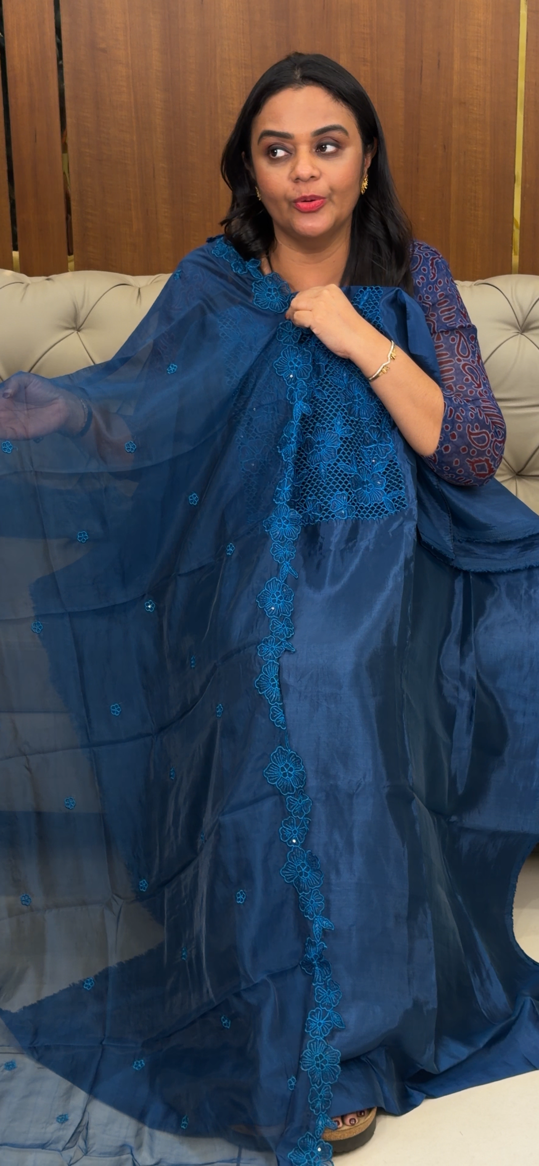 SEMI SILK UNSTITCHED SALWAR SUITS -  NUWA - 1072