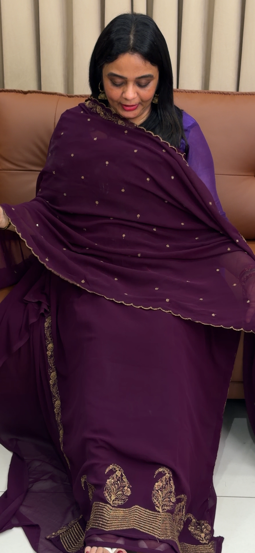 FAUX GEORGETTE UNSTITCHED SALWAR SUITS - NUWA - 1555