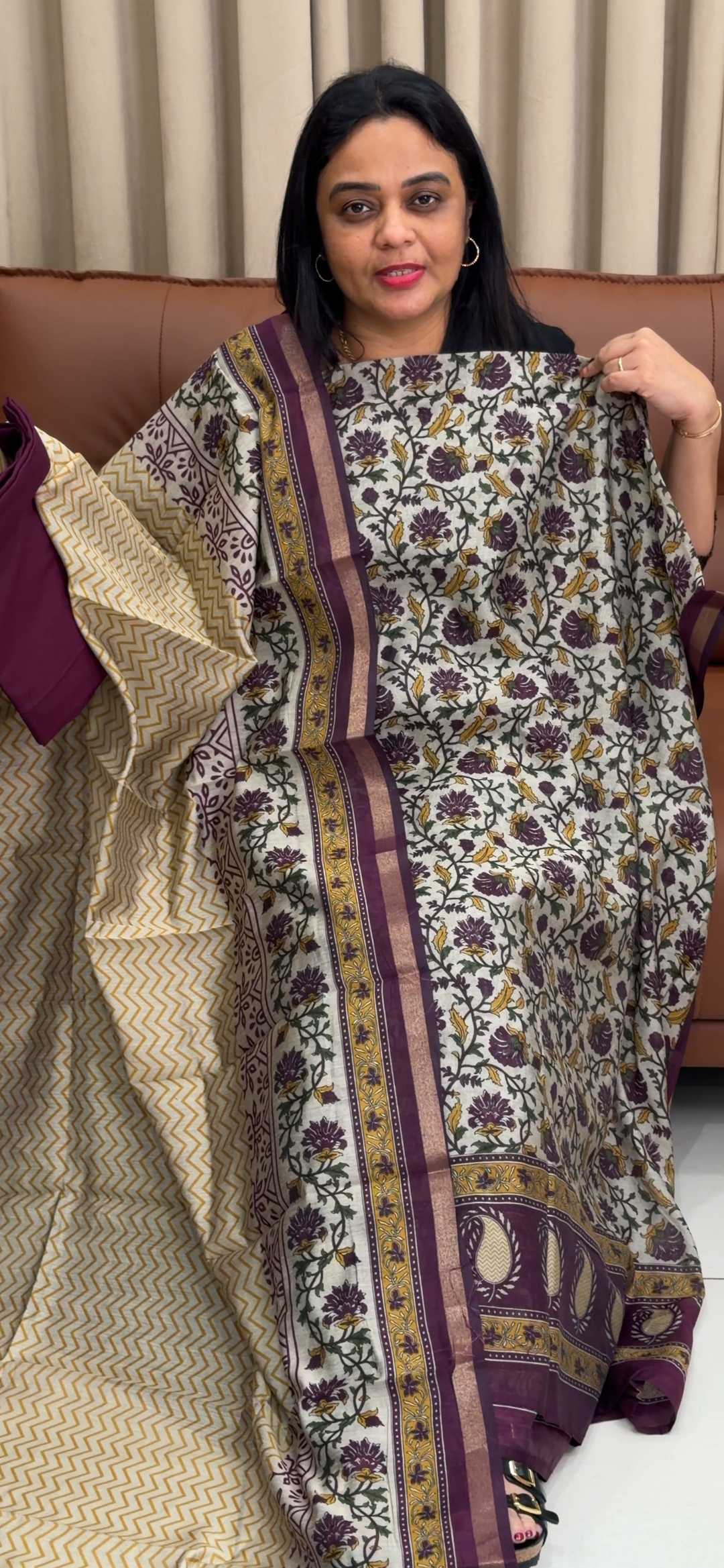 PRINTED MAHESWARAI UNSTITCHED SALWAR SUITS - NUWA - 1596