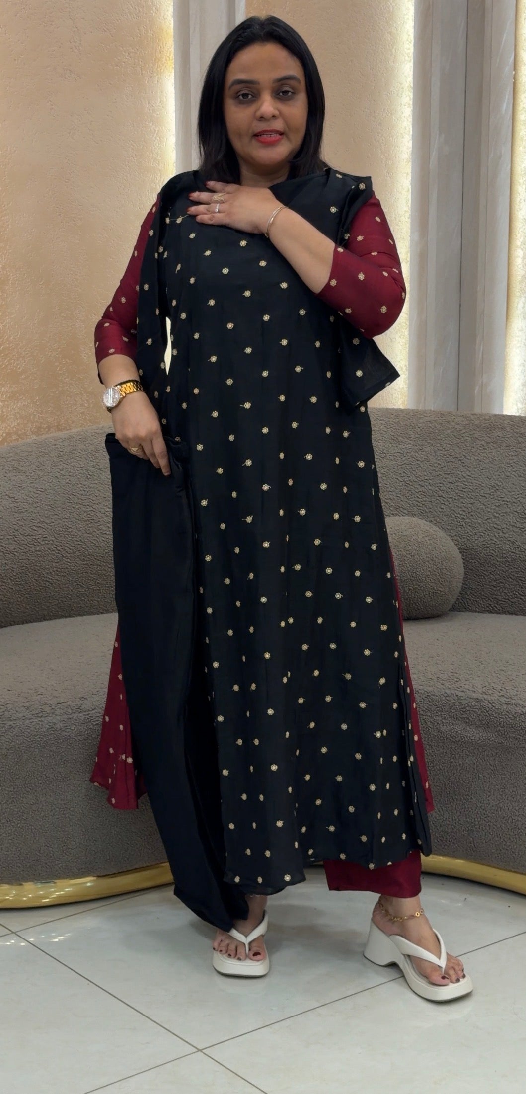 SEMI RAW SILK CO-ORDS SETS - NUWA-1147