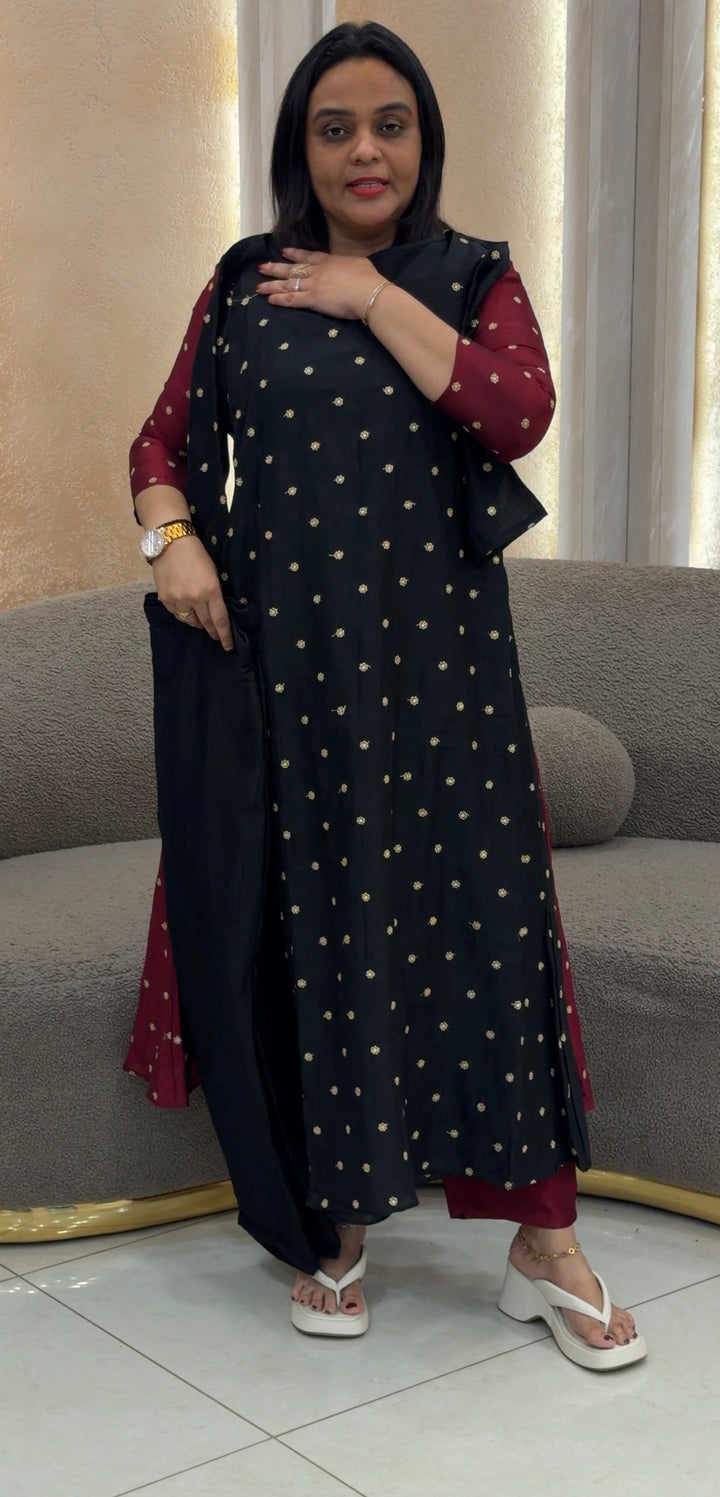 SEMI RAW SILK CO-ORDS SETS - NUWA-1147