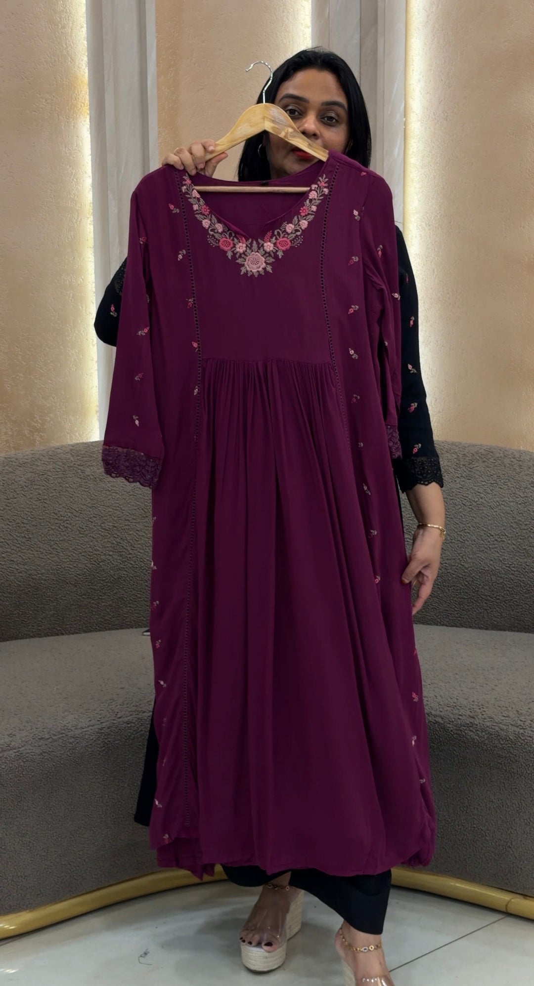 WRINKLE RAYON ALINE TOPS - NUWA-1164