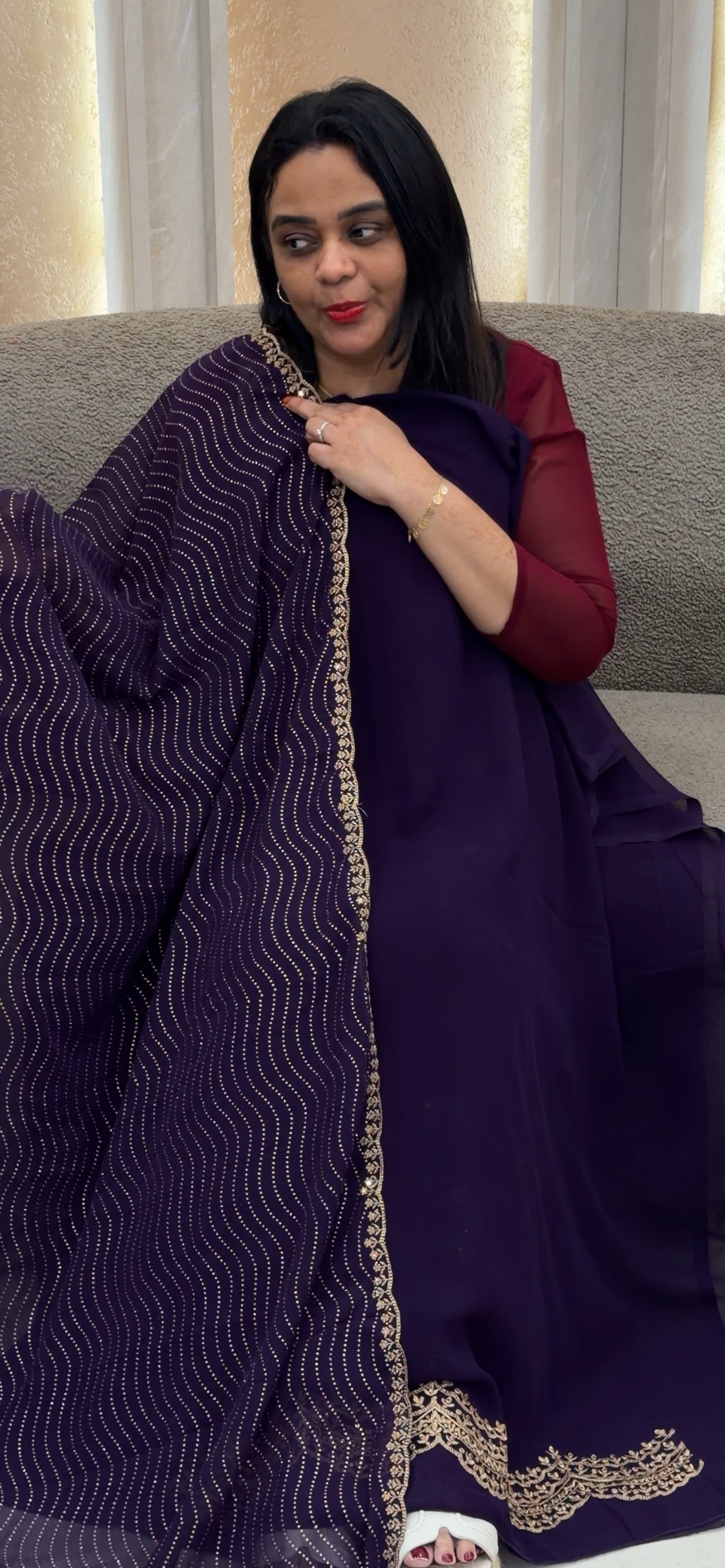 FAUX GEORGETET UNSTITCHED SALWAR SUITS  - NUWA - 1298