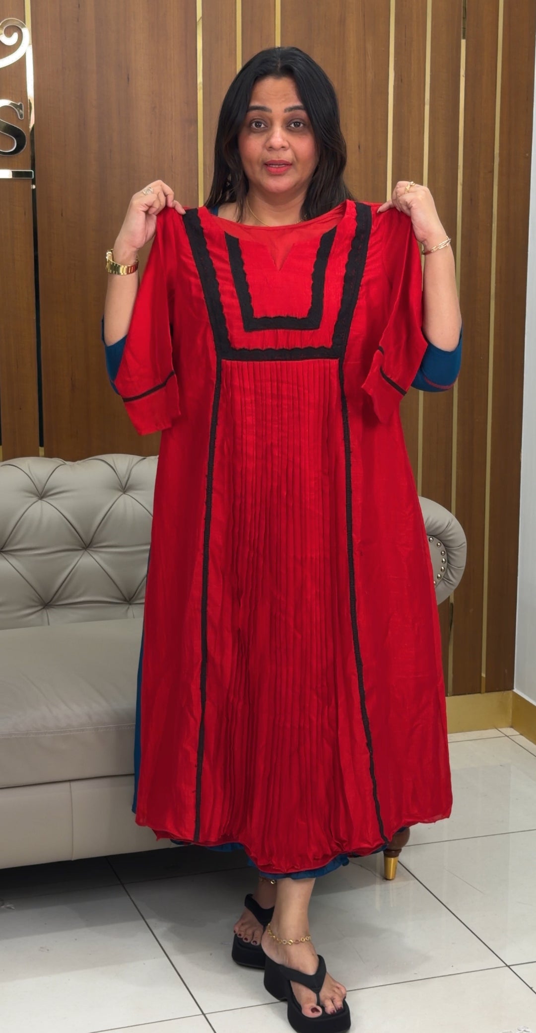 SEMI RAW SILK ALINE TOPS - NUWA-162