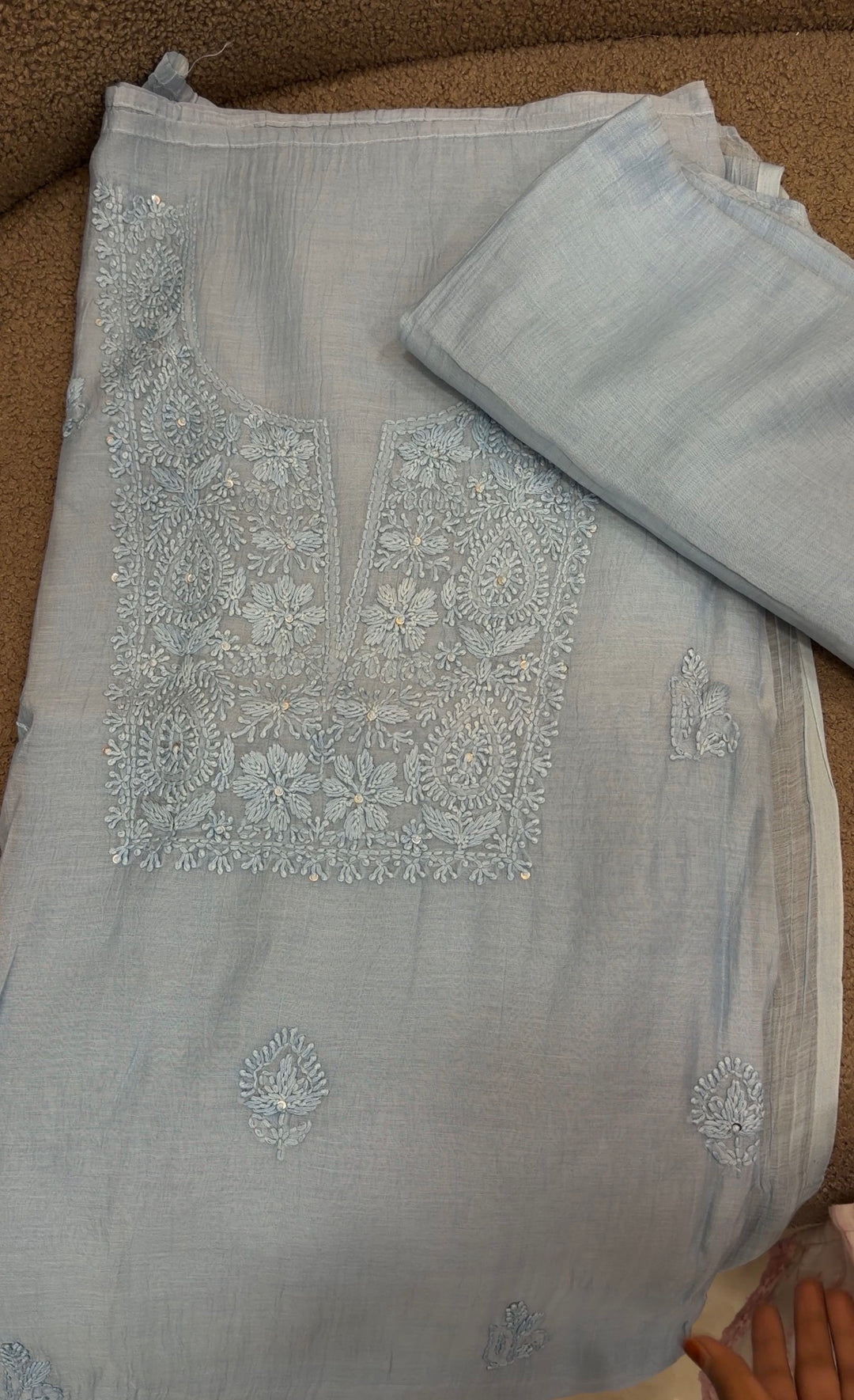 LUCKNOWI CHIKANKARI UNSTITCHED SALWAR SUITS - NUWA-1282