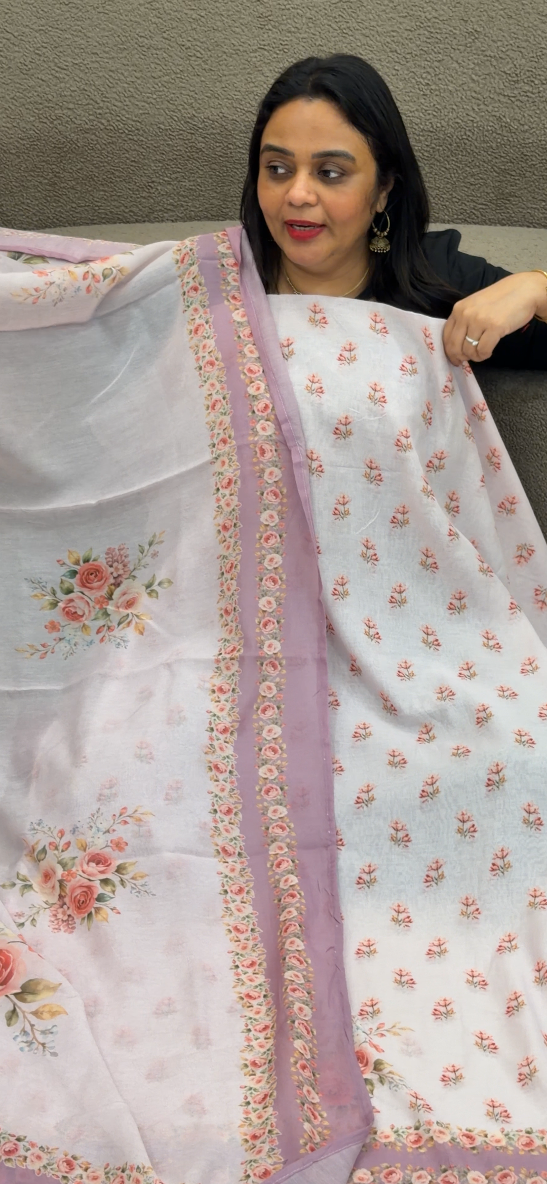 PRINTED MUL CHANDERI UNSTITCHED SALWAR SUITS - NUWA - 1449
