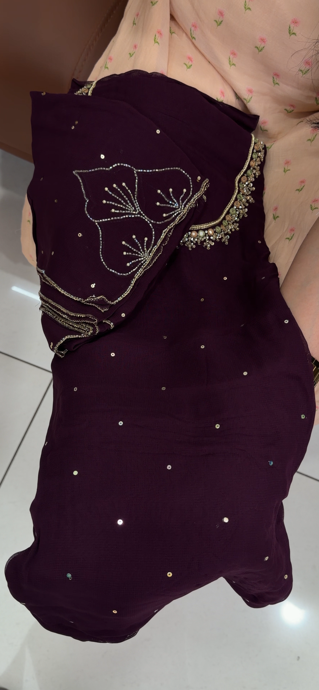 HAND WORKED UNSTITCHED SALWAR SUITS - NUWA - 1818