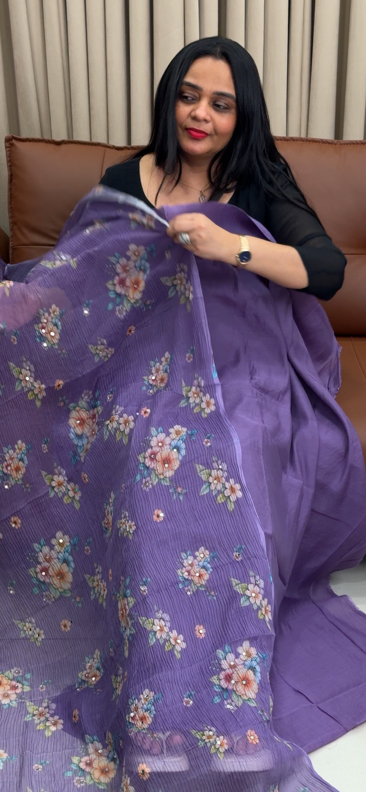 MALAI CHANDERI UNSTITCHED SALWAR SUITS - NUWA - 1913