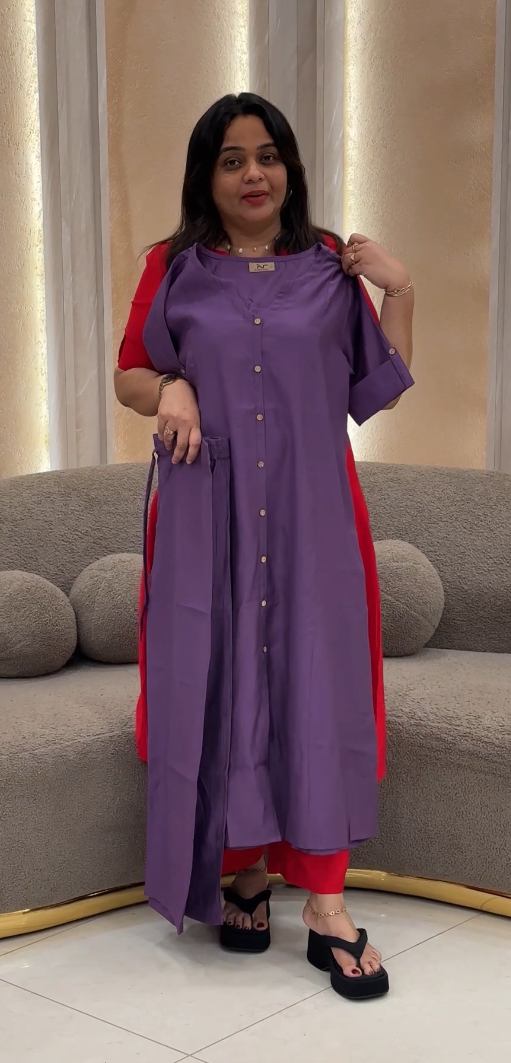 SEMI RAW SILK CO-ORDS SETS - NUWA-042