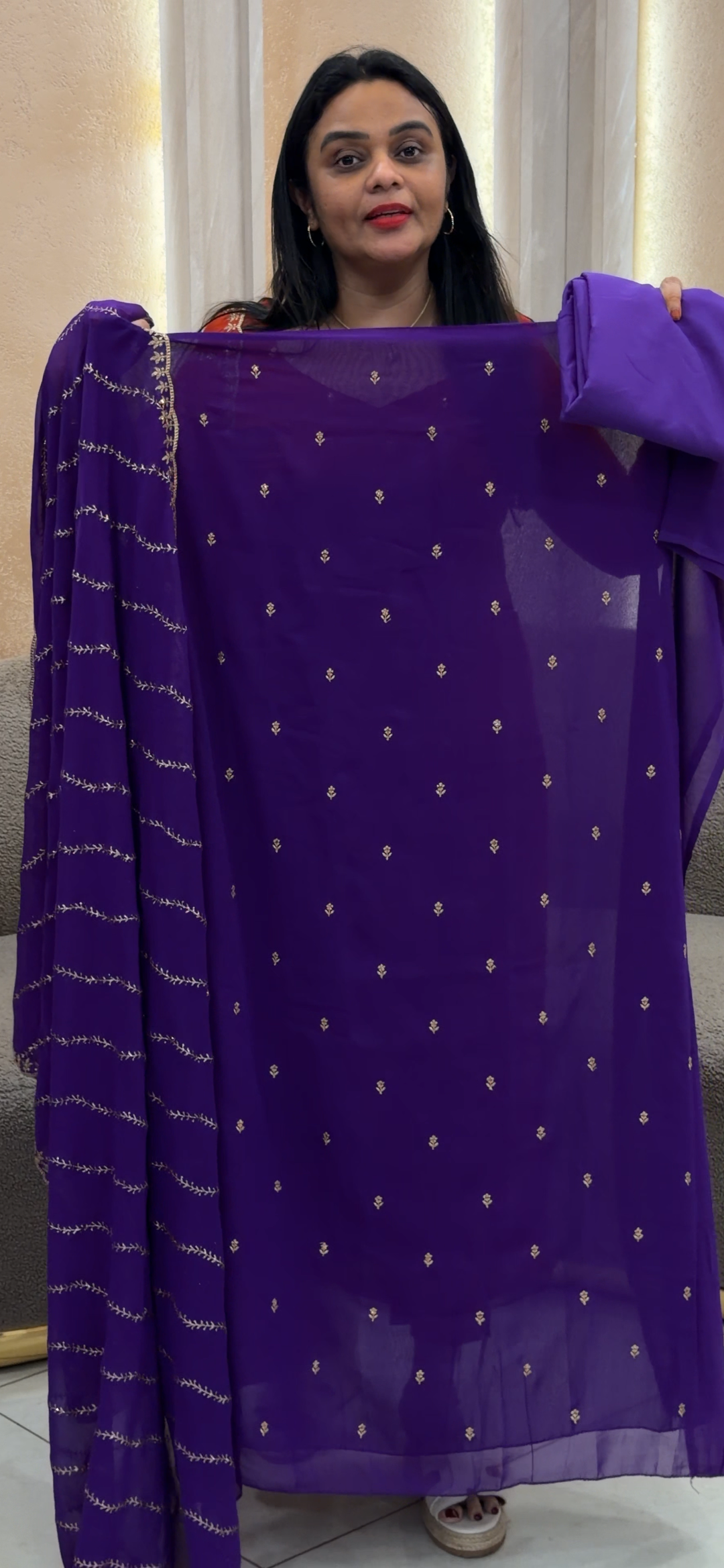 FAUX GEORGETTE UNSTITCHED SALWAR SUITS - NUWA - 1296