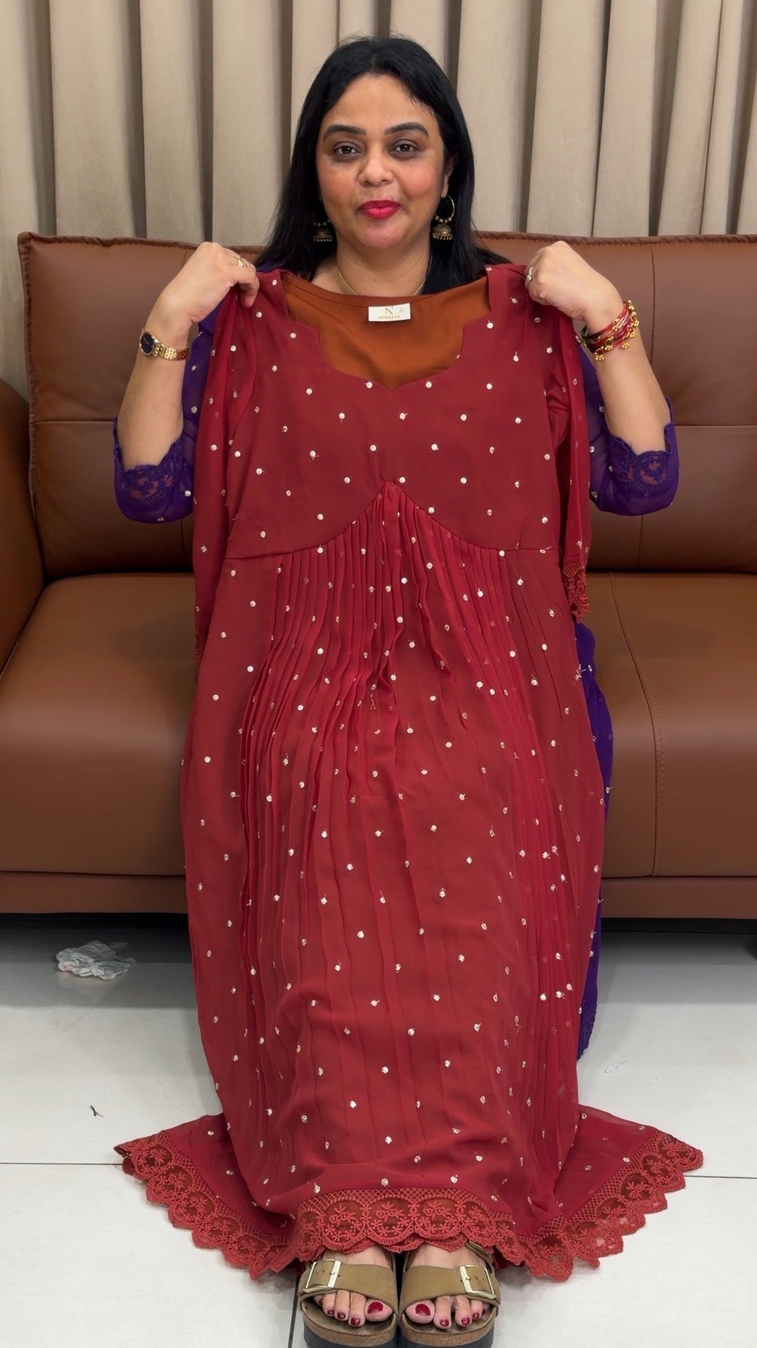 IN-HOUSE FAUX GEORGETTE ALINE TOPS - NUWA-1545