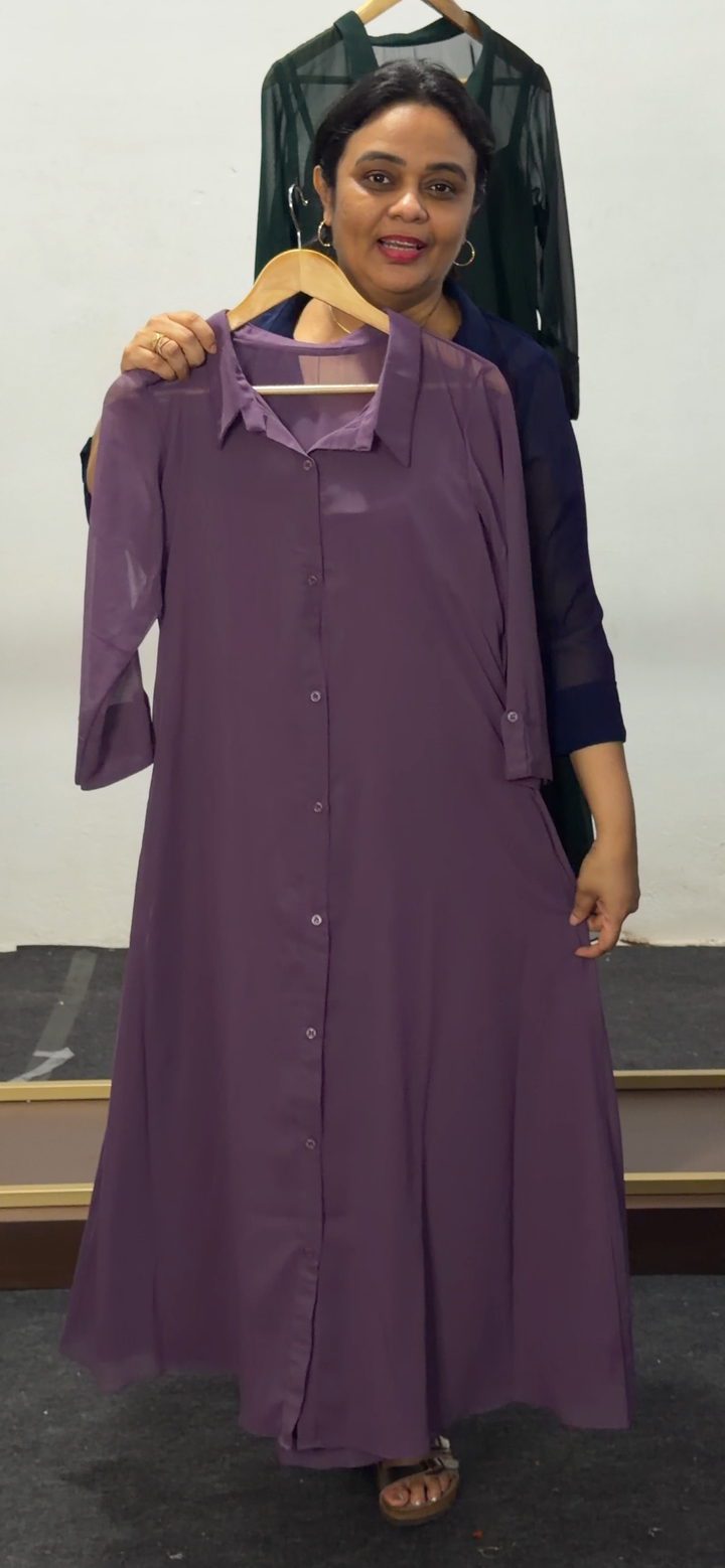 IN-HOUSE GEORGETTE TUNIC TOPS - NUWA - 2533