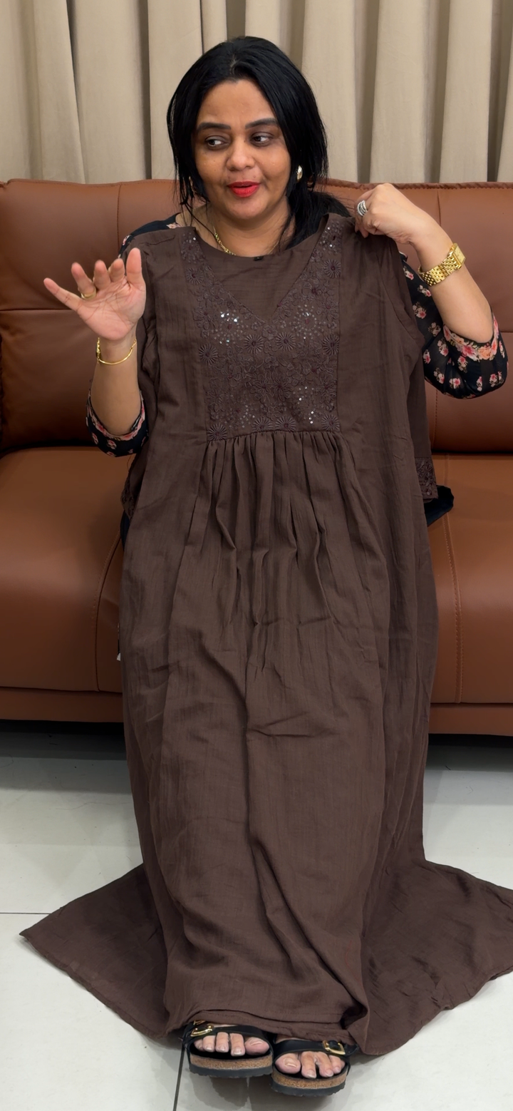 LINEN LONG ALINE TOPS - NUWA - 2195