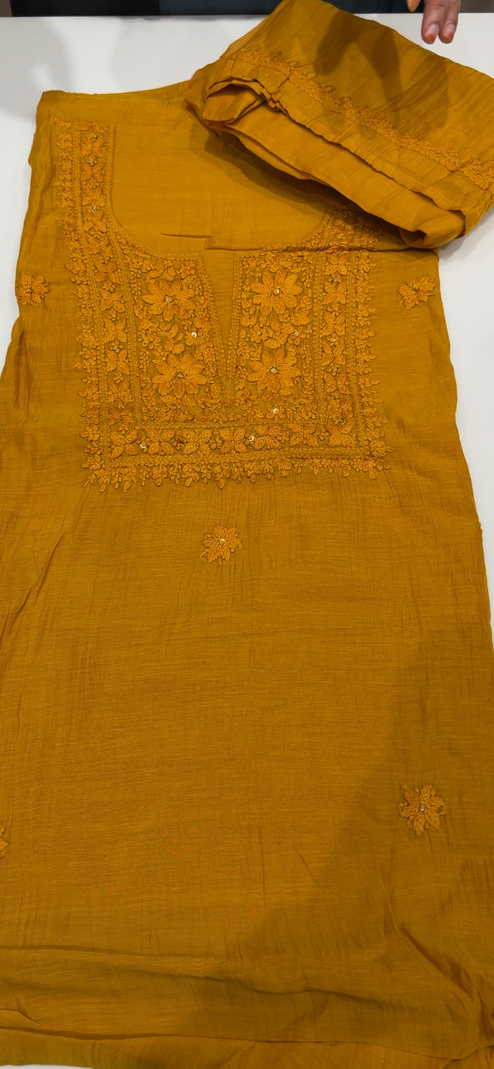 CHIKANKARI UNSTITCHED SALWAR SUITS - NUWA - 1743