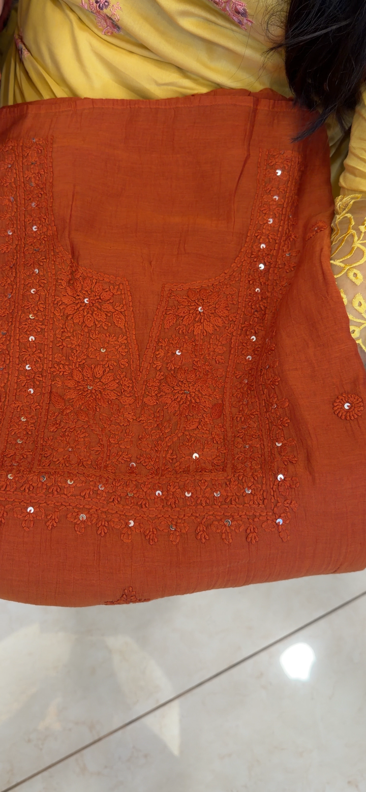 CHIKANKARI UNSTITCHED SALWAR SUITS - NUWA - 2338