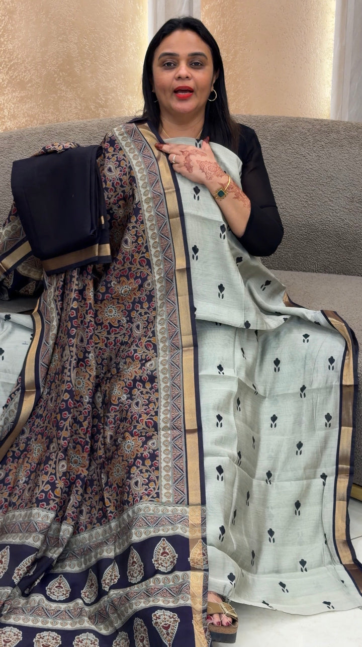 BLOCK PRINTED UNSTITCHED SALWAR SUITS - NUWA-1232