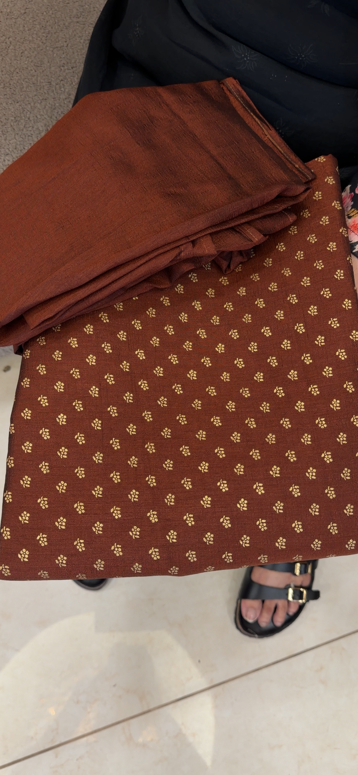 SEMI RAW SILK UNSTITCHED SALWAR SUITS - NUWA - 2243
