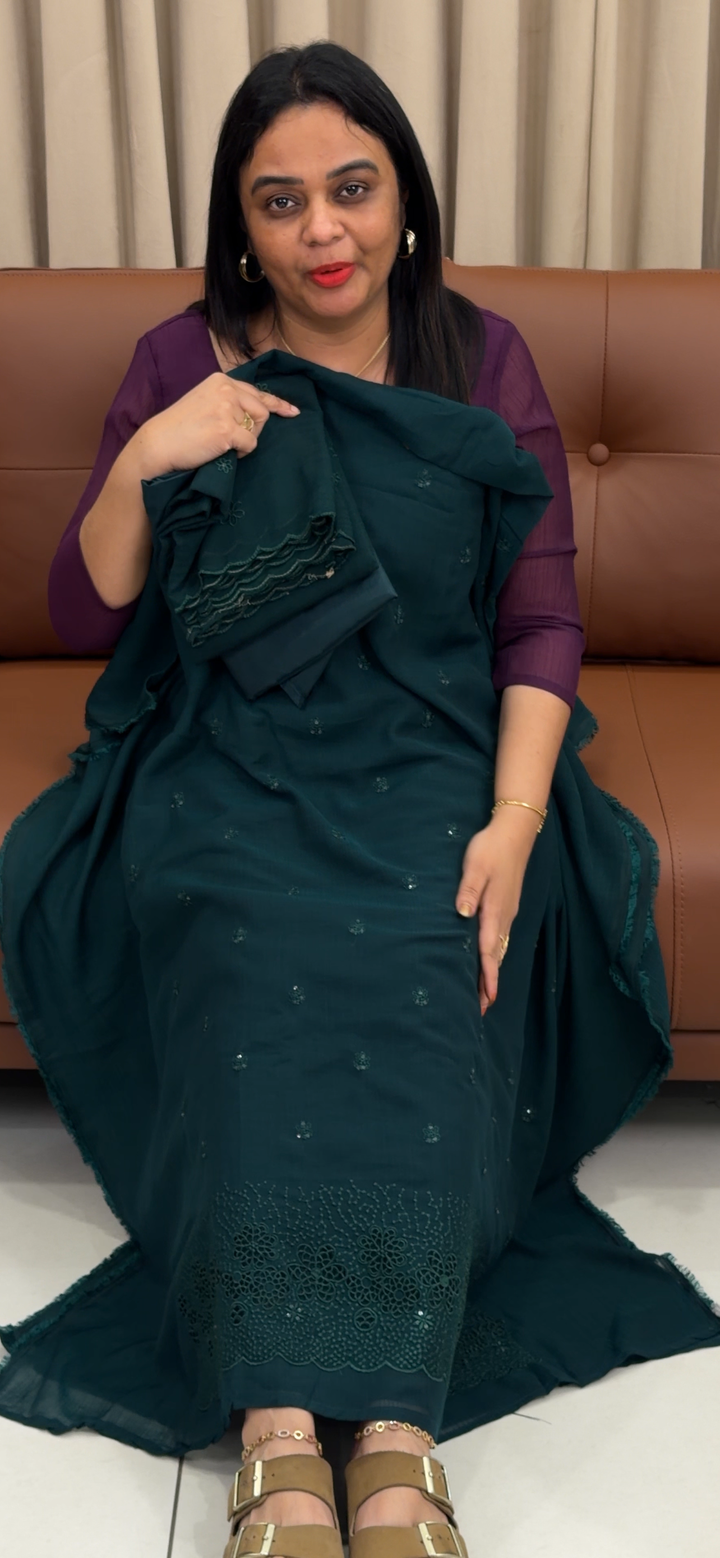 MUL CRUSHED UNSTITCHED SALWAR SUITS - NUWA - 1369