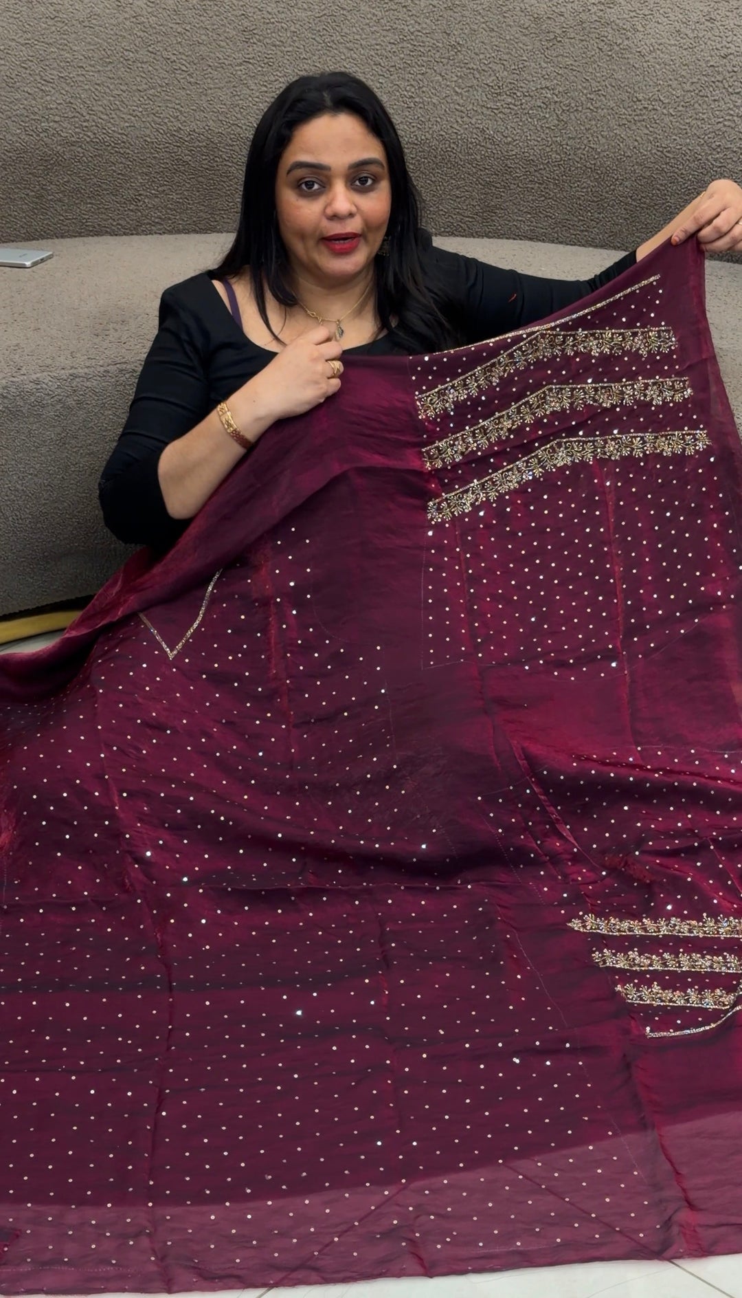 VELVET ORGANZA UNSTITCHED SALWAR SUITS - NUWA-1476