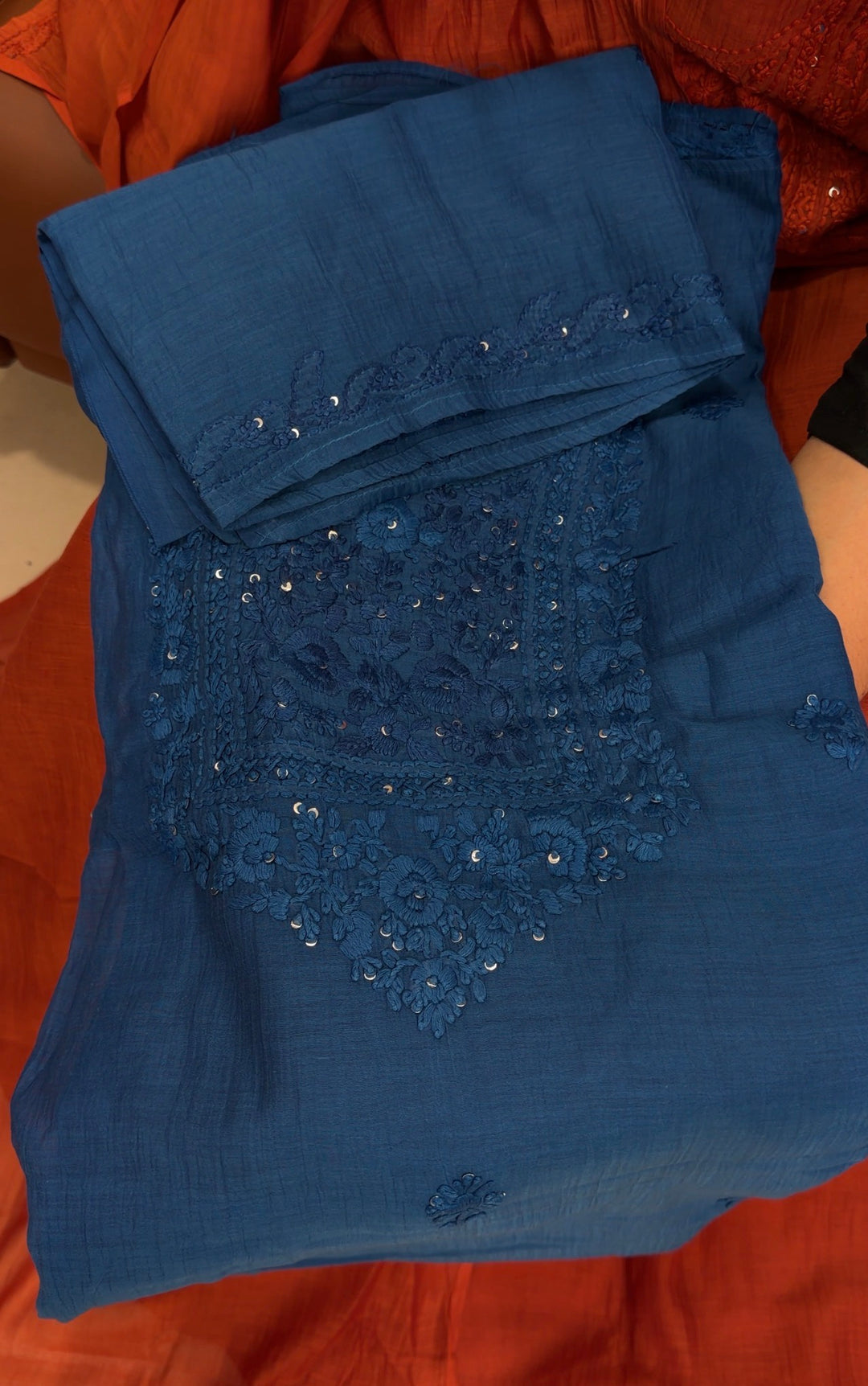 LUCKNOWI CHIKANKARI UNSTITCHED SALWAR SUITS - NUWA-1587
