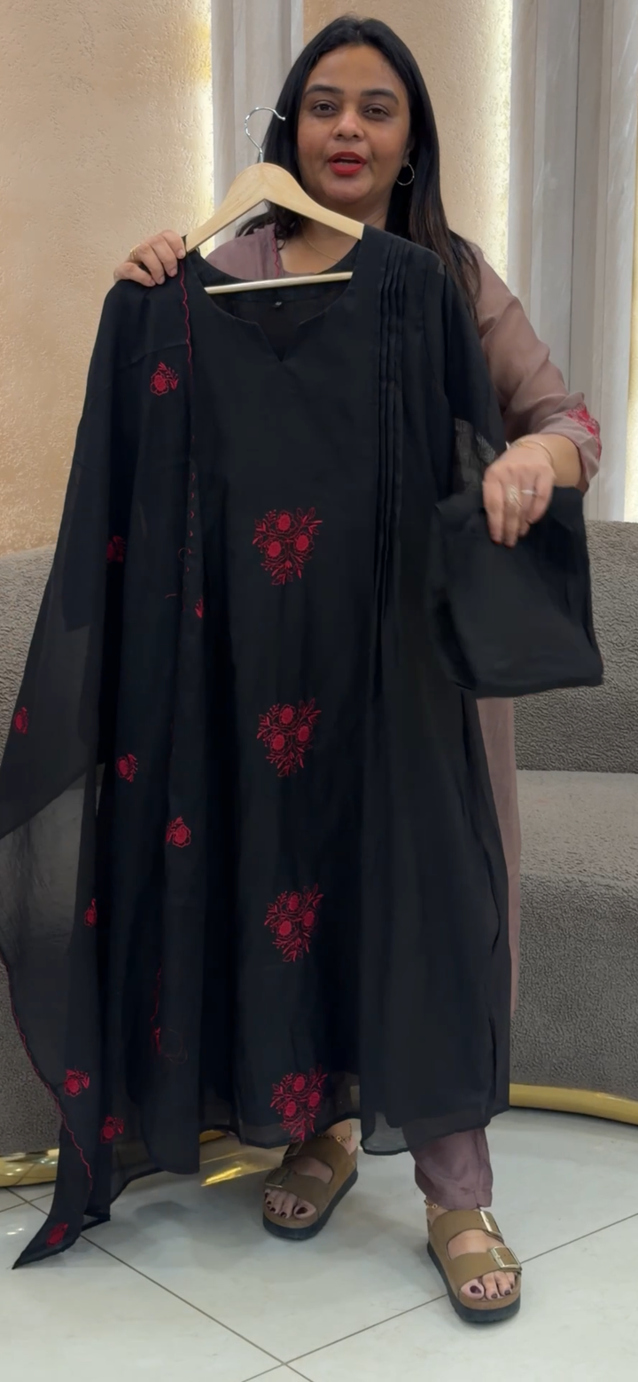 MUL CHANDERI TOP, BOTTOM AND DUPATTA - NUWA - 1155