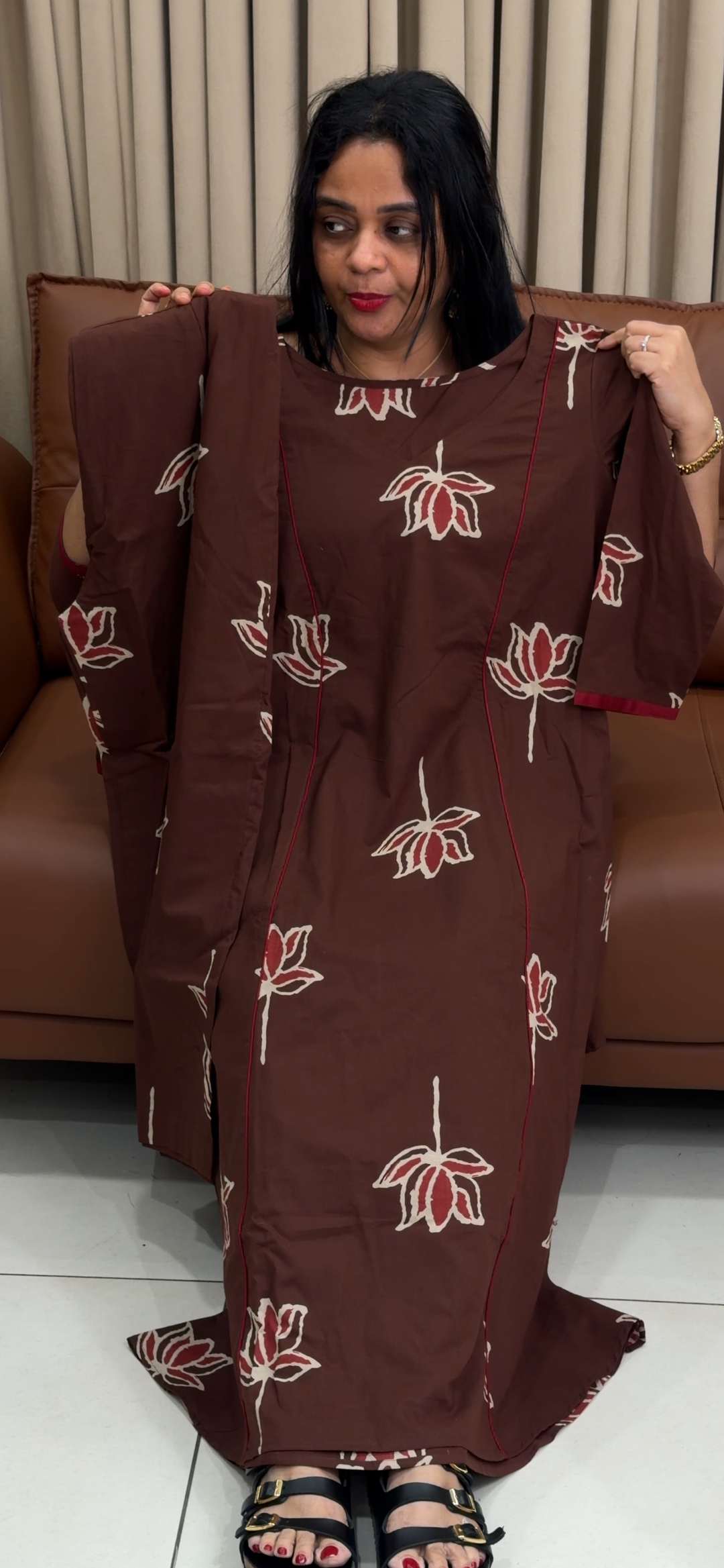 IN-HOUSE PRINTED COTTON ALINE TOP AND BOTTOM - NUWA - 1825