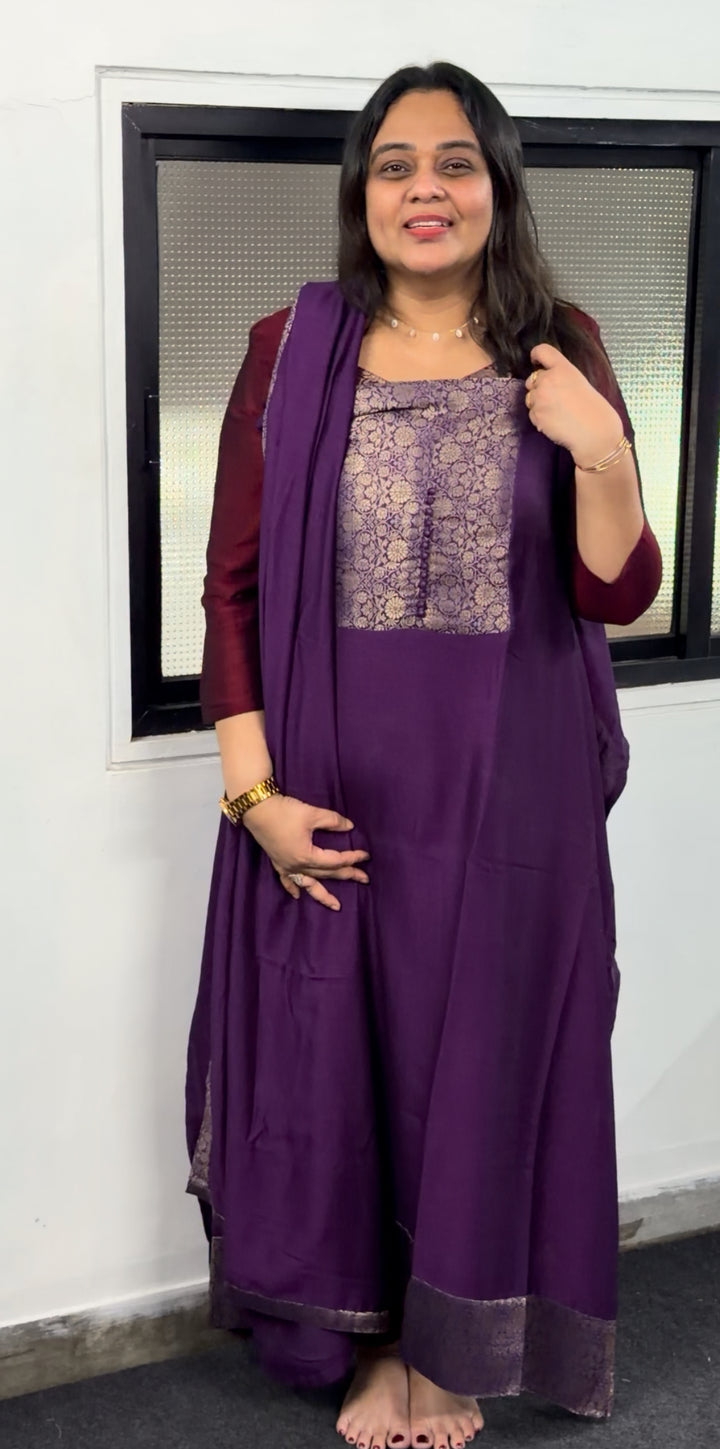 SEMI RAW SILK UNSTITCHED SALWAR SUITS - NUWA-210