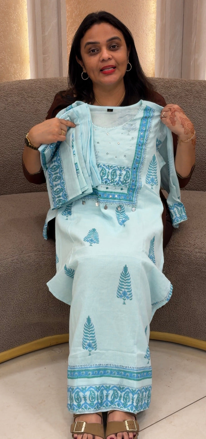 MUL MUL TOP, BOTTOM AND DUPATTA - NUWA-1208