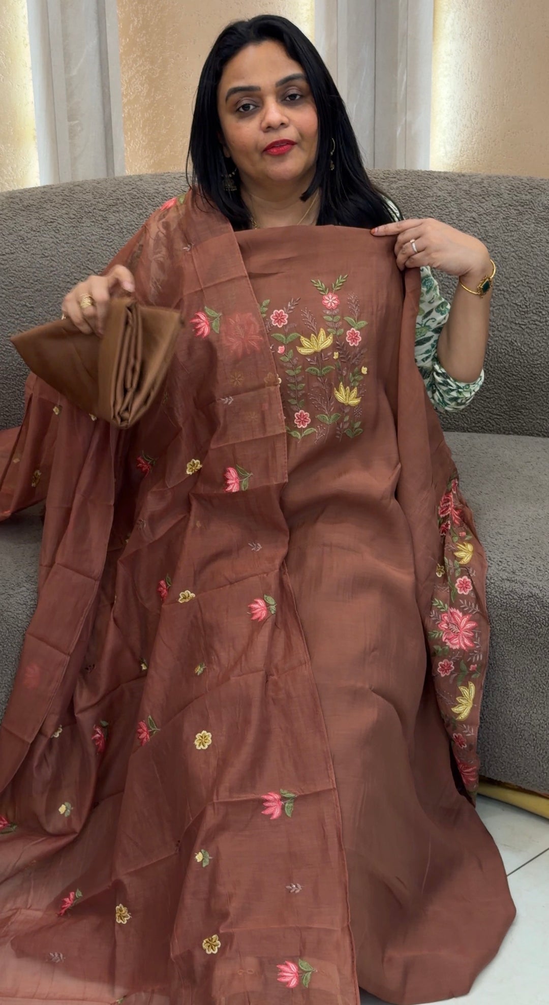 MUL CHANDERI UNSTITCHED SALWAR SUITA - NUWA-1474