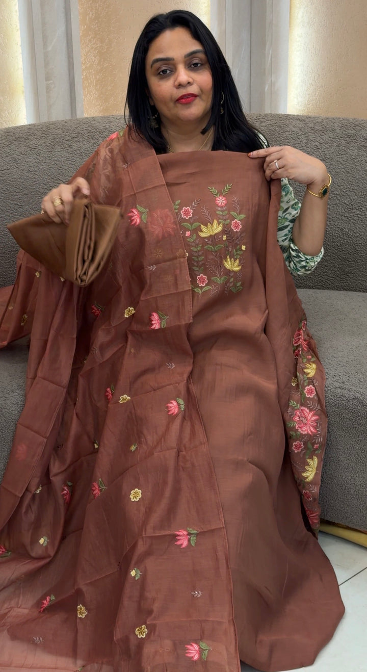 MUL CHANDERI UNSTITCHED SALWAR SUITA - NUWA-1474