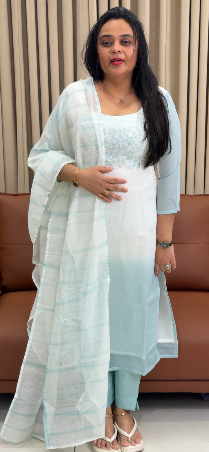 MALAI CHANDERI UNSTITCHED SALWAR SUITS - NUWA - 1979