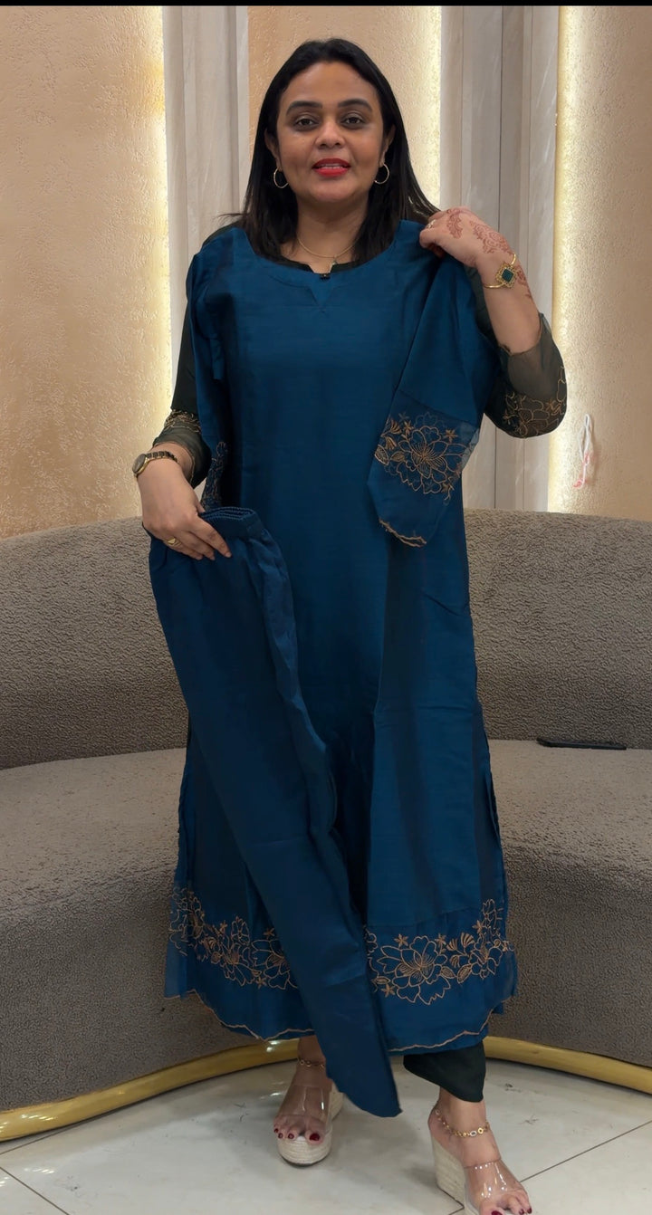 SEMI RAW SILK CO-ORDS SETS - NUWA-1235
