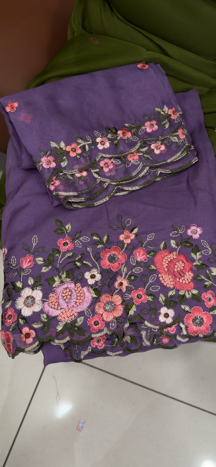 SOFT ORGANZA UNSTITCHED SALWAR SUITS - NUWA - 1533