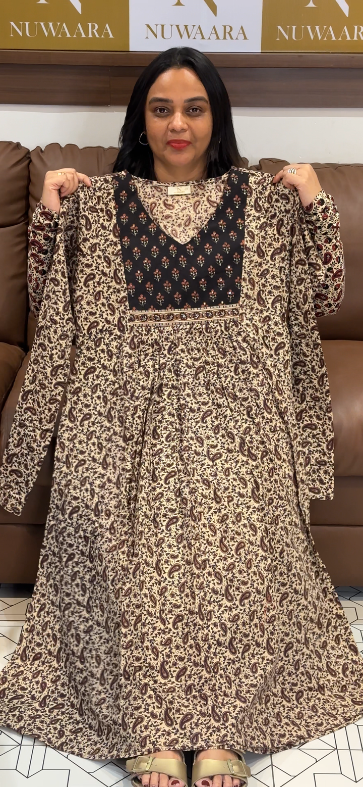 PRINTED LONG ALINE TOPS  - NUWA - 731